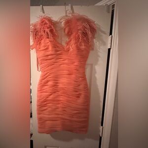 PINK FEATHER DRESS